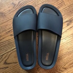Melissa Black Platform Beach Slide